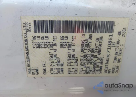 2022 Nissan Rogue S Intelligent Awd z USA, uszkodzony, nr VIN 5N1BT3AB2NC710861